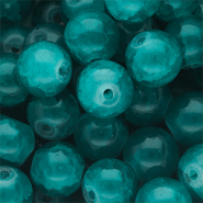 Perles en verre 12 mm Vert sarcelle