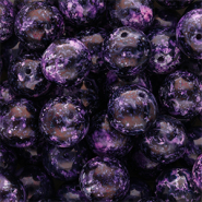 Perles en verre 14 mm Violet multicolore