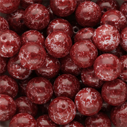 Perles en verre 12 mm Rouge bourgogne-blanc