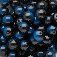 Perles en verre 12 mm Noir-bleu