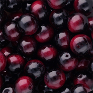 Perles en verre 14 mm Black-berry rouge vin