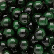 Perles en verre 12 mm Noir-vert fonc&eacute;