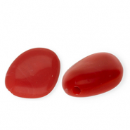 Perles acryliques irr&eacute;gulier Rouge-blanc marbr&eacute;