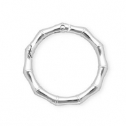 Appr&ecirc;ts anneau porte-cl&eacute;s mousqueton anneau effet bambou Argent&eacute;