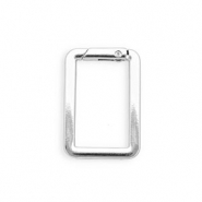 Appr&ecirc;ts anneau porte-cl&eacute;s mousqueton rectangle Argent&eacute;