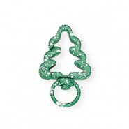 Appr&ecirc;ts anneau porte-cl&eacute;s mousqueton sapin de no&euml;l Vert-blanc