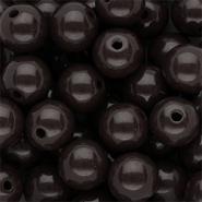 DQ Perles acryliques 12 mm brillant Marron chocolat fonc&eacute;