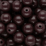 DQ Perles acryliques 12 mm brillant Marron fonc&eacute;
