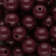 DQ Perles acryliques 14 mm brillant Rouge acajou