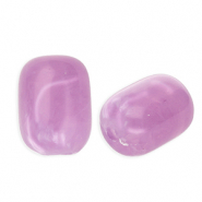 Perles acryliques tube Lilas-blanc marbr&eacute;