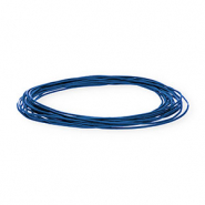 Cuir rond&nbsp;1&nbsp;mm Bleu fonc&eacute;