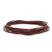 Cuir rond&nbsp;1,5&nbsp;mm Marron fonc&eacute;