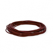 Cuir rond&nbsp;2&nbsp;mm Bordeaux fonc&eacute;