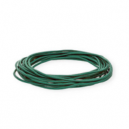 Cuir rond&nbsp;2&nbsp;mm Vert sarcelle fonc&eacute;