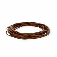 Cuir rond&nbsp;2&nbsp;mm Marron fonc&eacute;