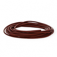 Cuir rond&nbsp;3&nbsp;mm Bordeaux fonc&eacute;