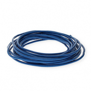 Cuir rond&nbsp;3&nbsp;mm Bleu fonc&eacute;