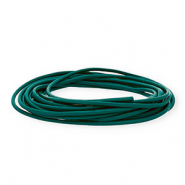Cuir rond&nbsp;3&nbsp;mm Vert sarcelle fonc&eacute;