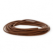 Cuir rond&nbsp;3&nbsp;mm Marron fonc&eacute;