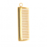 Breloques en acier Inox peigne Dor&eacute;