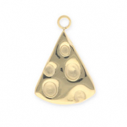 Breloques en acier Inox part de pizza Dor&eacute;