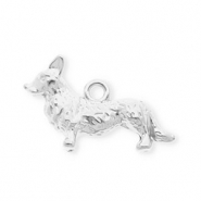 Breloques en acier Inox chien Argent&eacute;