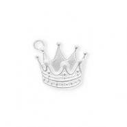 Breloques en acier Inox couronne Argent&eacute;