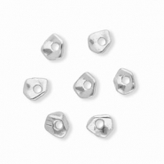 Perles en acier Inox spacer nugget Argent&eacute;
