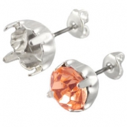 Boucles d'oreilles puces DQ pour chaton Swarovski SS39 Argenté