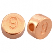 Perles chiffres en métal DQ 9 doré rosé (sans nickel)