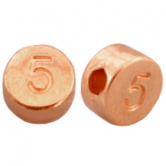 Perles chiffres en métal DQ 5 doré rosé (sans nickel)