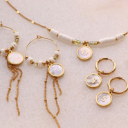 Sets d'inspiration Inspiration estivale de bijoux avec des pendentifs ronds lettre alphabet en acier inox 