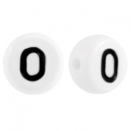 Perles acryliques chiffres 0 blanc