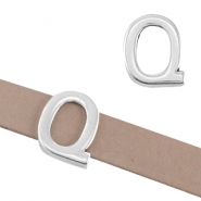 Poussoir en m&eacute;tal DQ lettre "Q" &Oslash;10.3x2.3mm argent&eacute; antique (sans nickel)