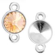 Sertis en métal DQ/connecteur pour chaton Rivoli 12mm argenté antique (sans nickel)