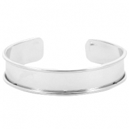 M&eacute;tal DQ support bracelet (pour cuir/cordon 10mm) argent&eacute; (sans nickel)