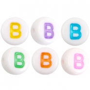Perles acryliques alphabet lettre B multicolore-blanc
