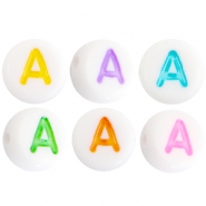 Perles acryliques alphabet lettre A multicolore-blanc