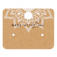 Cartes &agrave; bijoux "made with love" marron