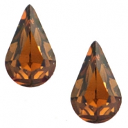 Swarovski Elements différentes formes 4328 - 10x6mm goutte feuille d'or Smoked topaz