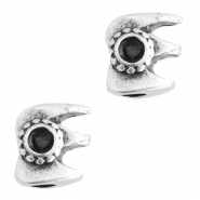 Perles en m&eacute;tal TQ avec double serti 4mm argent&eacute; antique