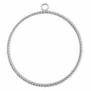 Breloques en m&eacute;tal TQ pendentif avec anneau 48mm argent&eacute; antique