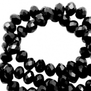 Perles à facettes 4x3mm disque Noir-pearl high shine coating