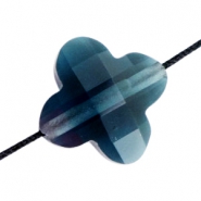 Perles à facettes fashion trèfle bleu profond montana