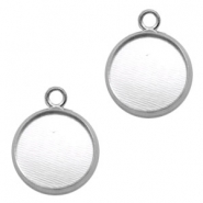 Sertis en m&eacute;tal 1 anneau pour cabochon 12mm argent&eacute; antique
