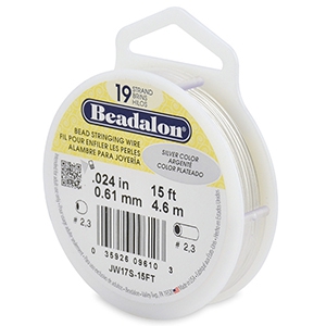 Beadalon stringing wire 19 strand 0.61mm Argent&eacute;