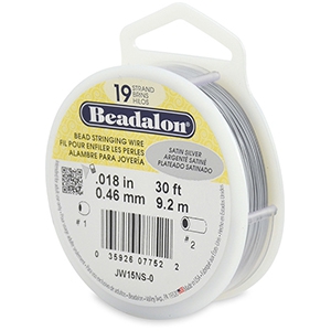 Beadalon stringing wire 19 strand 0.46mm Argent&eacute; satin&eacute;