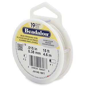 Beadalon stringing wire 19 strand 0.38mm Argent&eacute;