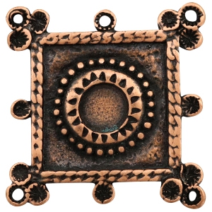 Breloques en m&eacute;tal TQ carr&eacute; avec serti pour Swarovski PP32 cuivre (sans nickel)