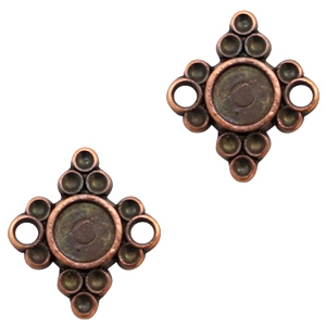 Breloques en m&eacute;tal TQ serti en forme de diamant cuivre (sans nickel)